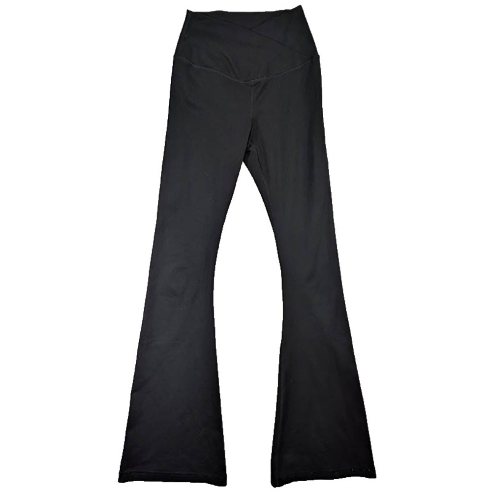 Yogalicious Lux Willow Crossover Pants Womens S Black Flare Leggings Clean Girl